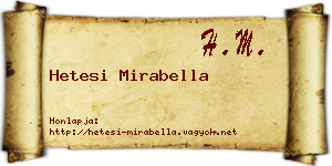 Hetesi Mirabella névjegykártya